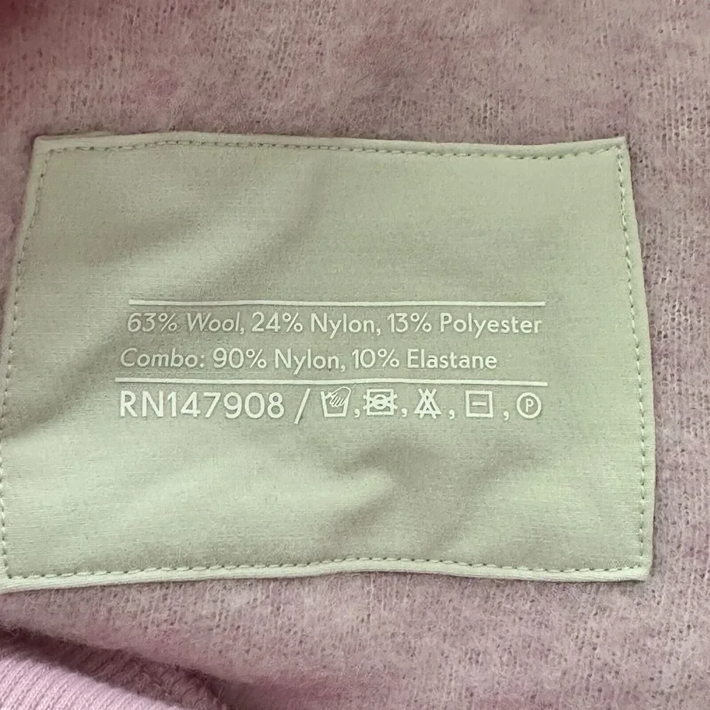 Outdoor Voices M Pink MegaFleece Crew Neck Pullover Sweatshirt Wool Blend